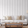 Large Striped Wallpaper, Rich Textured Wallcovering, Traditional, White Light Color, Extra Large 114 sq ft Roll, Washable Modern Wall Paper - Walloro High End Wallcoverings & More