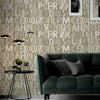 Letters Wallpaper, Rich Textured Wallcovering, Traditional, Light Color, Extra Large 114 sq ft Roll, Washable, Alphabet Wallpaper - Walloro High End Wallcoverings & More