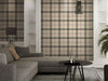 Light Beige Large Plaid Textured Wallpaper, Tartan Fabric Pattern Classical Modern Non-Pasted Wallcovering - Walloro High End Wallcoverings & More