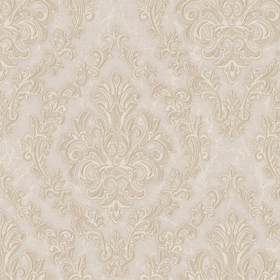 Light Beige Luxury Baroque Deep Embossed Wallpaper, Damask Ornate Patterns Sparkling Wallcovering - Walloro High End Wallcoverings & More