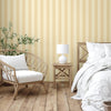 Light Beige Timeless Bold Striped Wallpaper, Flocked Textured Velvet Feeling Thick Lines Wallcovering - Walloro High End Wallcoverings & More