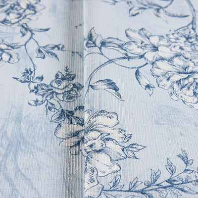 Light Blue Elegant Chinoiserie Blossom Floral Wallpaper, Animal Print Birds Flowers Botanical Pattern - Walloro High End Wallcoverings & More