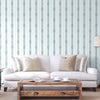 Light Blue Ornate Striped Wallpaper, Deep Embossed Regal Vintage Damask Wallcovering - Walloro High End Wallcoverings & More