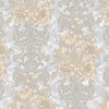 Light Gray Damask Flower Baroque Wallpaper, 3D Glitter Sparkling Rococo Vintage Wall Decor - Walloro High End Wallcoverings & More