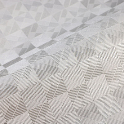 Light Gray Solid Color Square Pattern Wallpaper, 3D Embossed Glossy Sleek Checkered Geometric Wall Paper - Walloro High End Wallcoverings & More