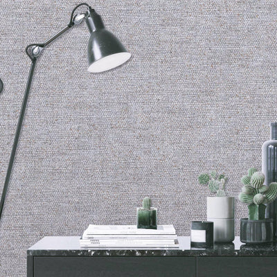 Light Gray Sparkling Linen Texture Textured Wallpaper, Classical Woven Fabric Decorative Wallcovering - Walloro High End Wallcoverings & More