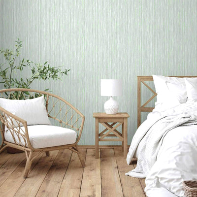 Light Green Shiny 3D Embossed Striped Wallpaper, Plain Color Textured Wall Paper - Walloro High End Wallcoverings & More