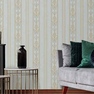 Luxury Deep Embossed Striped Wallpaper, Damask 3D Textured Wallcovering, Traditional, Large 114 sq ft Roll, Bedroom, Bathroom Wallpaper - Walloro High End Wallcoverings & More