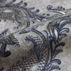 Luxury Sparkling Deep Embossed Damask Wallpaper, Gray, Navy Blue Beautiful Flocked Shimmering Rich Textured Wallcovering - Walloro High End Wallcoverings & More