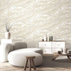 Modern Beige Marbled Layered Wallpaper, Home Wall Decor, Shiny Wallpaper, Textured Wallcovering Non-Adhesive, 177 sq ft Roll, Washable - Walloro High End Wallcoverings & More