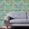 Modern Circles Geometric Wallpaper, Rich Textured Embossed Wallcovering, Traditional, Luxury Wallpaper, Extra Large 114 sq ft Roll, Green - Walloro High End Wallcoverings & More