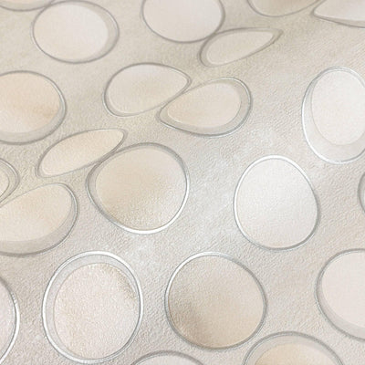 Modern Circles Geometric Wallpaper, Rich Textured Embossed Wallcovering, Traditional, Luxury Wallpaper, Extra Large 114 sq ft Roll, Washable - Walloro High End Wallcoverings & More