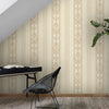 Modern Deep Embossed Striped Wallpaper, Shiny Light Color Damask 3D Textured Wallcovering, Traditional, Large 114 sq ft Roll, Home Wall - Walloro High End Wallcoverings & More