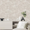 Modern Embossed Stone Brick Wallpaper, White, Ivory Home Wall Decor, Realistic 3D Textured Wallcovering, Wall Accent - Walloro High End Wallcoverings & More