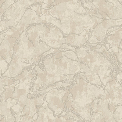 Modern Veined Texture Metallic Wallpaper, Light Beige, Silver Modern 3D Embossed Marble Metallic Accents, Industrial Deign - Walloro High End Wallcoverings & More