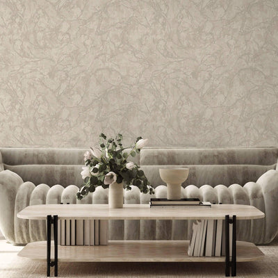 Modern Veined Texture Metallic Wallpaper, Light Beige, Silver Modern 3D Embossed Marble Metallic Accents, Industrial Deign - Walloro High End Wallcoverings & More