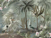 Nature Forest Wallpaper, Birds Palm Tree Wall Mural, Light Green Jungle Theme Large Wall Art, Non-Woven, Non-Adhesive, Removable, Exotic Wall Paper - Walloro High End Wallcoverings & More