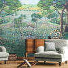 Nature Landscape Wall Mural, Green Trees Scene Wallpaper, Flowers Extra Large Custom Size Wall Art, Non-Woven, Non-Pasted, Removable, Washable - Walloro High End Wallcoverings & More