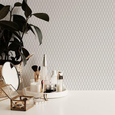 Off White Elegant Hexagon Embossed Wallpaper, Small Honeycomb Grid Pattern Textured wallcovering - Walloro High End Wallcoverings & More