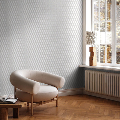 Off White Elegant Hexagon Embossed Wallpaper, Small Honeycomb Grid Pattern Textured wallcovering - Walloro High End Wallcoverings & More