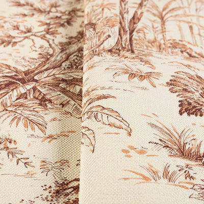 Red Tropical Toile Textured Wallpaper, Stylish Plants Animals Jungle Forest Theme Wallcovering - Walloro High End Wallcoverings & More