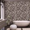 Round Shapes Deep Embossed Wallpaper, Brown Modern Geometric Flocked Wallcovering, Non-Pasted, Large 114 sq ft Roll - Walloro High End Wallcoverings & More