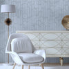 Rounded Shapes 3D Embossed Wallpaper, Gray Velvet Flocked Geometric Elegant Wallcovering - Walloro High End Wallcoverings & More