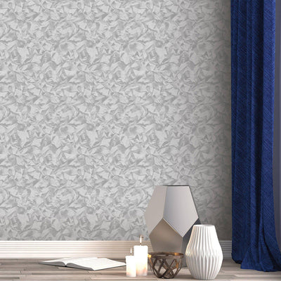 Silver Abstract Shimmering Wallpaper, Modern Luxury Sparkling Solid Color Wall Paper - Walloro High End Wallcoverings & More