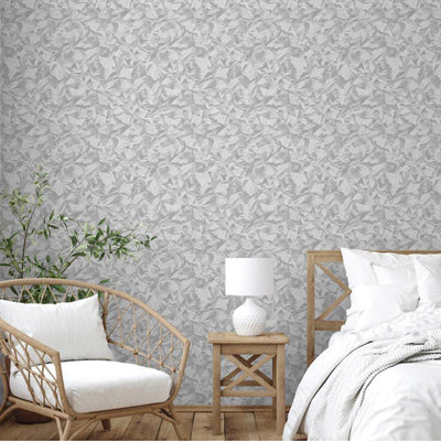 Silver Abstract Shimmering Wallpaper, Modern Luxury Sparkling Solid Color Wall Paper - Walloro High End Wallcoverings & More