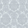 Silver Rich Baroque Damask Wallpaper Deep Embossed Shimmering Vintage Design - Walloro High End Wallcoverings & More