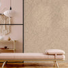 Sleek Abstract Embossed Wallpaper, Beige, Rich Textured Plain Modern Shimmering Wall Decor, Non-Woven Wallcovering - Walloro High End Wallcoverings & More