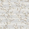 Stylish Floral Wallpaper, White, Silver Embossed Flocked Botanical Blossom Pattern, Bloom Design, Trendy Wall Accent Decoration - Walloro High End Wallcoverings & More