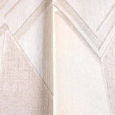 Stylish Herringbone Geometric Wallpaper, Cream Color Embossed Large Zigzag Pattern Wallcovering Wall Accent - Walloro High End Wallcoverings & More