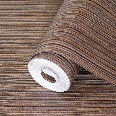 Stylish Thin Stripes Wallpaper, Brown 3D Deep Embossed Wallcovering for Interior Design Ideas, Modern Striped Large 114 sq ft Roll - Walloro High End Wallcoverings & More