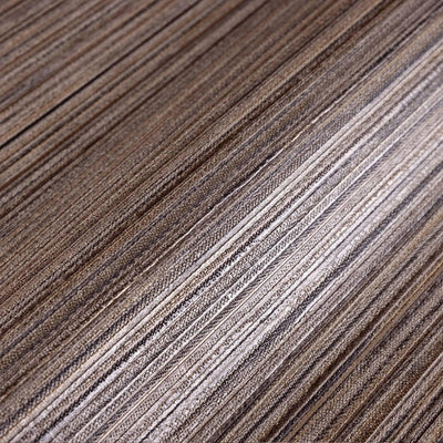 Stylish Thin Stripes Wallpaper, Brown 3D Deep Embossed Wallcovering for Interior Design Ideas, Modern Striped Large 114 sq ft Roll - Walloro High End Wallcoverings & More