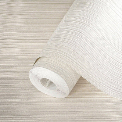 Stylish Thin Stripes Wallpaper, White 3D Deep Embossed Wallcovering for Interior Design Ideas, Modern Striped Large 114 sq ft Roll - Walloro High End Wallcoverings & More