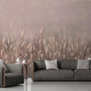 Swaying Wheat Field Wall Mural, Light Purple Windy Wheat Wallpaper, Large Nature Custom Size Wall Covering, Non-Woven, Non-Pasted, Removable, Washable - Walloro High End Wallcoverings & More