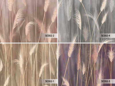 Swaying Wheat Field Wall Mural, Light Purple Windy Wheat Wallpaper, Large Nature Custom Size Wall Covering, Non-Woven, Non-Pasted, Removable, Washable - Walloro High End Wallcoverings & More