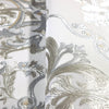 Timeless Design 3D Embossed Damask Wallpaper, Silver, White Luxury Velvet Feeling Wallcovering, Large 114 sq ft Roll - Walloro High End Wallcoverings & More