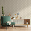 Timeless Geometric Deep Embossed Wallpaper, Ivory 3D Rich Textured Line Art Wall Accent, Durable, Washable - Walloro High End Wallcoverings & More