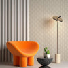 Timeless Geometric Deep Embossed Wallpaper, Ivory 3D Rich Textured Line Art Wall Accent, Durable, Washable - Walloro High End Wallcoverings & More