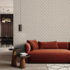 Timeless Geometric Deep Embossed Wallpaper, Light Neutral 3D Rich Textured Line Art Wall Accent, Durable, Washable - Walloro High End Wallcoverings & More