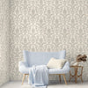 Timeless Ornate Embossed Wallpaper, White, Fabric Like, Rich 3D Textured Flocked Luxury Wallcovering Design, Non-Woven - Walloro High End Wallcoverings & More