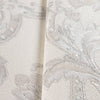 Timeless Ornate Embossed Wallpaper, White, Fabric Like, Rich 3D Textured Flocked Luxury Wallcovering Design, Non-Woven - Walloro High End Wallcoverings & More