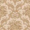 Timeless Velvet Feel Damask Embossed Wallpaper, Gold 3D Textured, Flocked, Washable, Luxury Wall Decoration - Walloro High End Wallcoverings & More