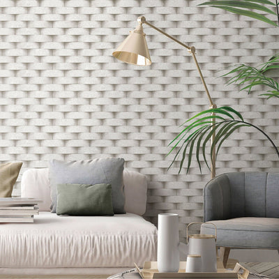 Wall Brick Embossed Cubic Geometric Wallpaper, Home Wall Decor, Aesthetic Wallpaper, Textured Wallcovering Non-Adhesive and Non-Peel - Walloro High End Wallcoverings & More