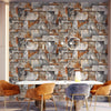 Brick Stone Orange Spark Blocks Wallpaper, Home Wall Decor, Aesthetic Wallpaper, Textured Wallcovering Non-Adhesive and Non-Peel and Stick - Walloro Luxury 3D Embossed Textured Wallpaper 