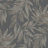 Dark Gray Washed Leaves Embossed Wallpaper, Rich Textured Wallcovering, Large 114 sq ft Roll, Decorative Wall Paper, Plants Trees, Fall - Walloro Luxury 3D Embossed Textured Wallpaper 