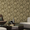 Dark Washed Leaves Embossed Wallpaper, Rich Textured Wallcovering, Large 114 sq ft Roll, Decorative Wall Paper, Plants Trees, Fall - Walloro Luxury 3D Embossed Textured Wallpaper 