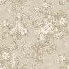 Gray Flowered Beige Embossed Wallpaper, Home Wall Decor, Aesthetic Wallpaper, Textured Wallcovering Non-Adhesive- 41.7”W X 393”H - Walloro Luxury 3D Embossed Textured Wallpaper 